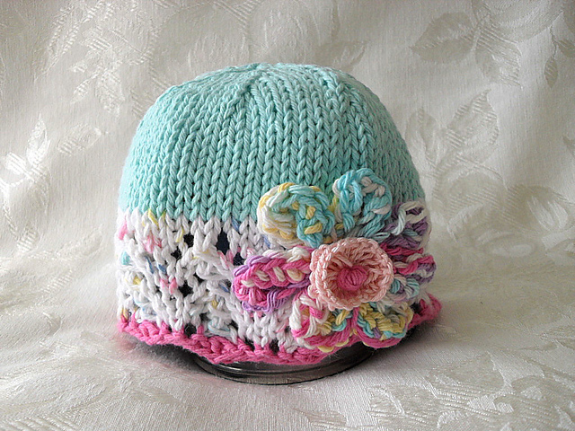Fantasy Flower Lace Cloche in Pastel Turquoise