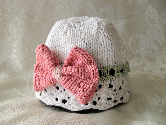 Knitted Lace Baby Cloche