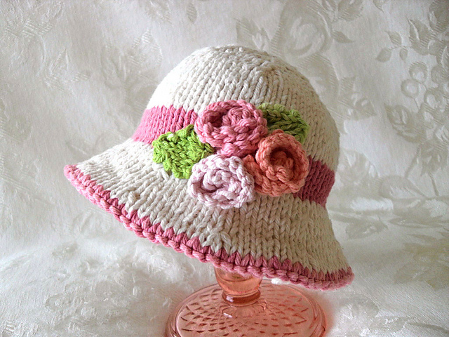 Brimmed Tricolor Roses Hat