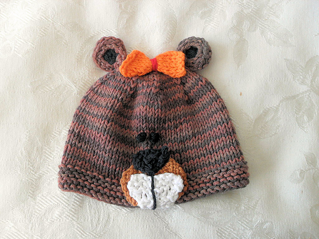 Knitted Beaver Baby Hat