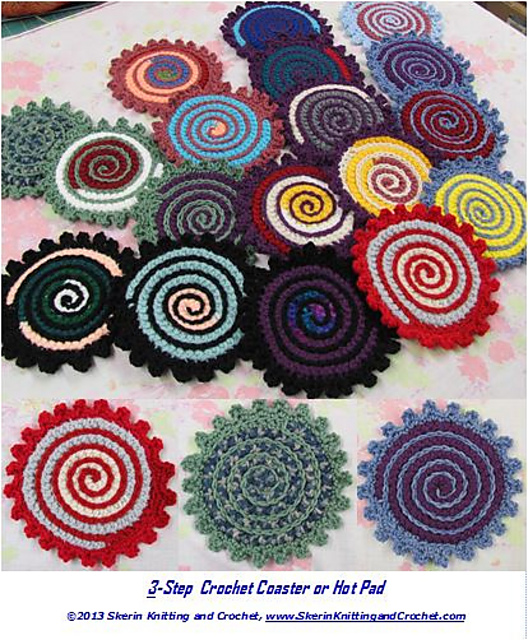 Crochet I-Cord Coasters or Hot Pads
