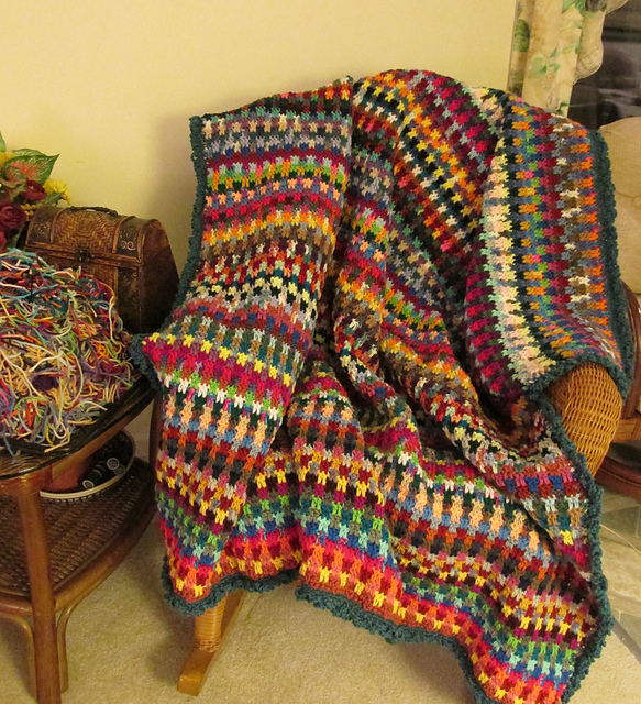 Dropped Stitch Scrap Afghan