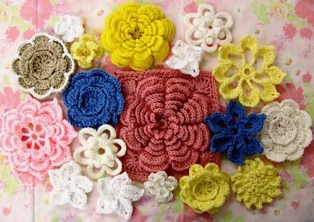 "A Nice Bunch of Flowers" 16 crochet designs