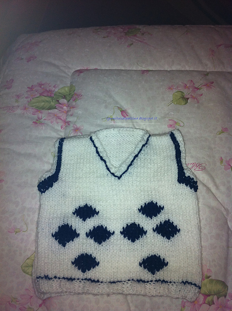 gilet bianco blu