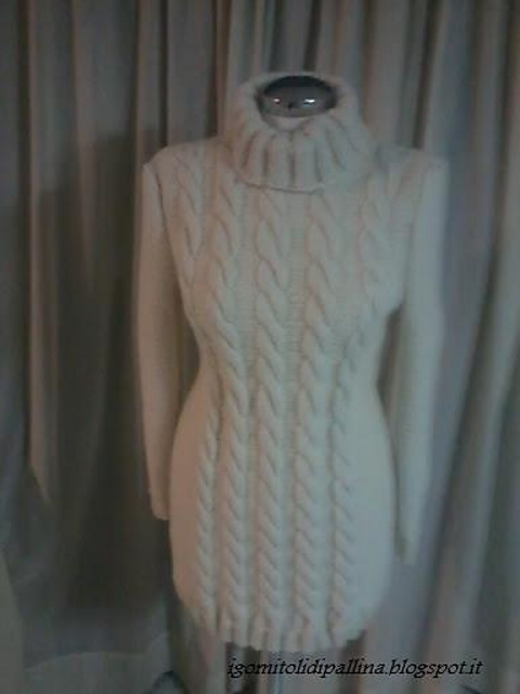 maglione a punto trecce