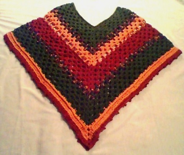 V-Neck Picot Poncho