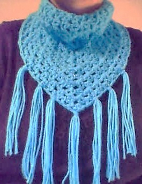 V Deep Beaded Fringed Cowl