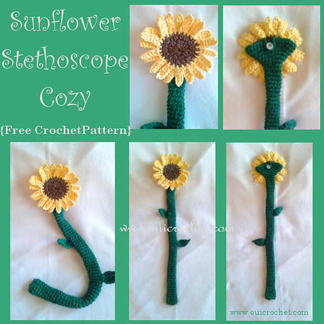 Ravelry: Sunflower Stethoscope Cozy pattern by Susie Oui Crochet ravelry-sunflower-stethoscope-cozy-pattern-by-susie-oui-crochet