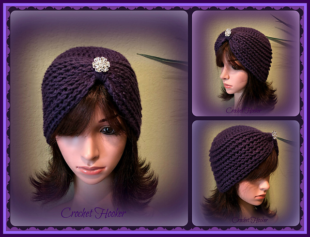 Eggplant Turban Cloche