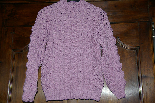 Pull irlandais parme