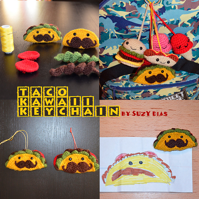 Taco Kawaii Keychain