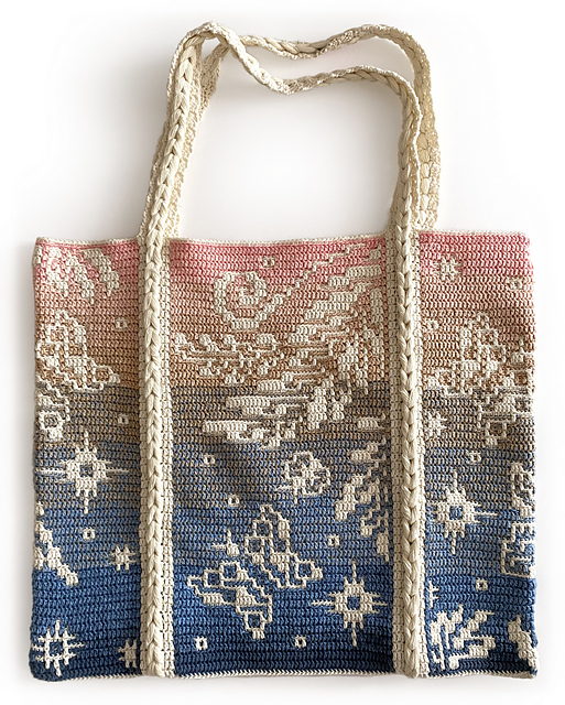 Ravelry: Fern Flower tote bag pattern by Svetlana Rogatykh