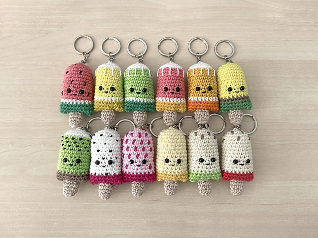 Fruit Popsicle Keychains