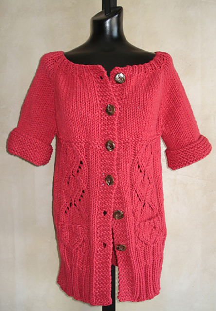 #74 Top-Down Long Lace Cardigan