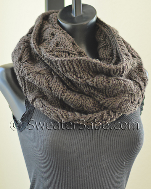 #132 Sophisticated Cable and Lace Cowl