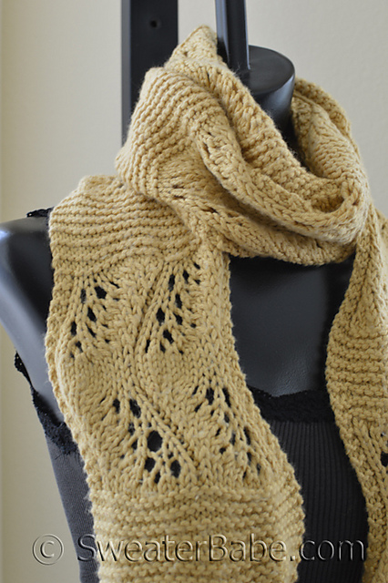#68 Sinuously Curved Lace Scarf