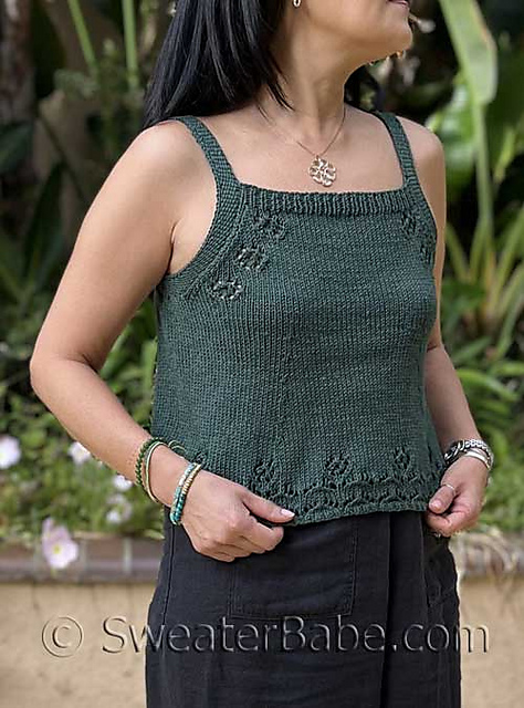 Ravelry: #351 Eyelet Detail Tank pattern by SweaterBabe