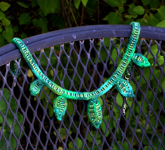 Dryad Beaded Leaf Necklace