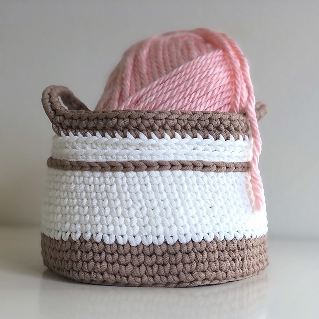 Textured Basket with Handles