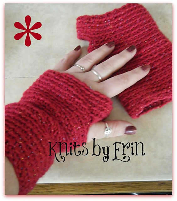 Crocheted fingerless mitts