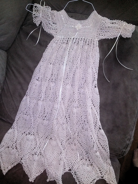 crochet blessing dress Crochet Pattern Baby's Christening Dress - Heirloom 2 Ply to Fit 18 Inch  Chest - Pineapple Lace English