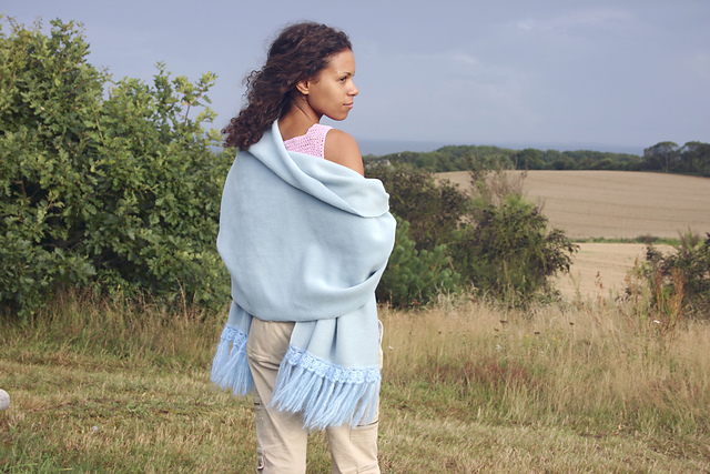 Fringed Fleece Shawl