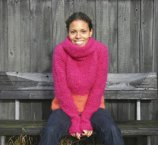 Two-Color Mohair Sweater