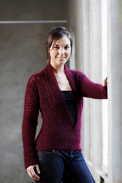 Deep V-Neck Sweater with Collar