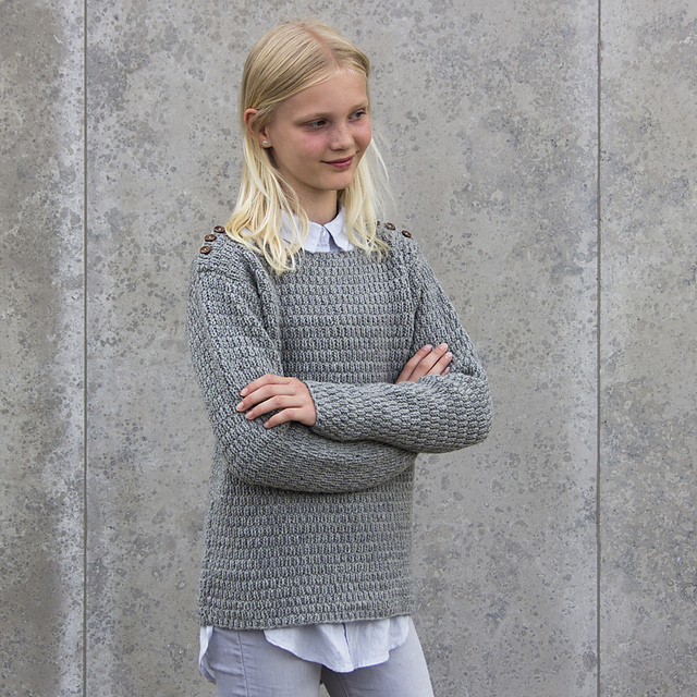 Bluse i reliefmønster
