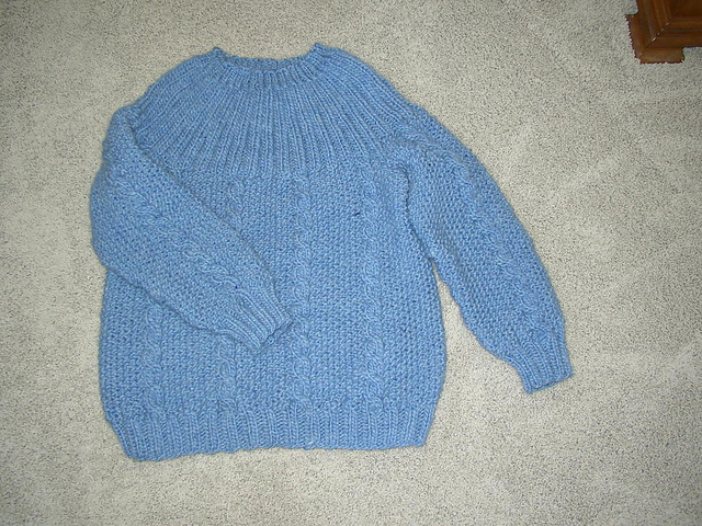 No  1 Cabled Round Yoke Pullover - Adult