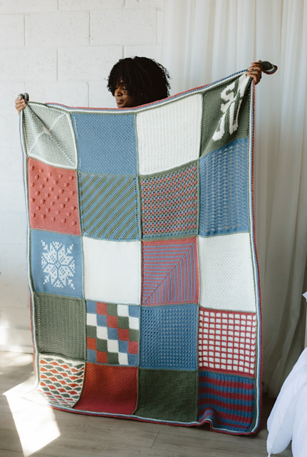 Tunisian Snowy Sampler Blanket