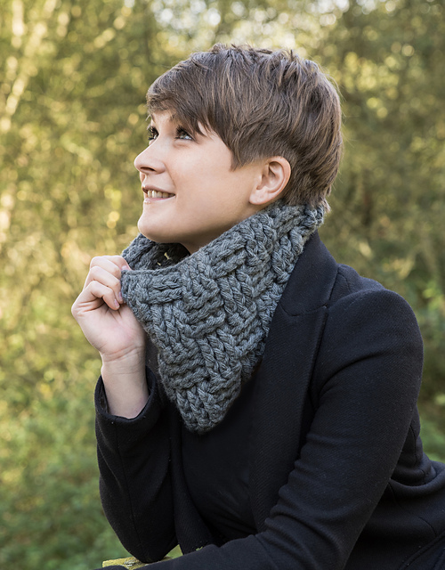 Chunky Basket Weave Cowl