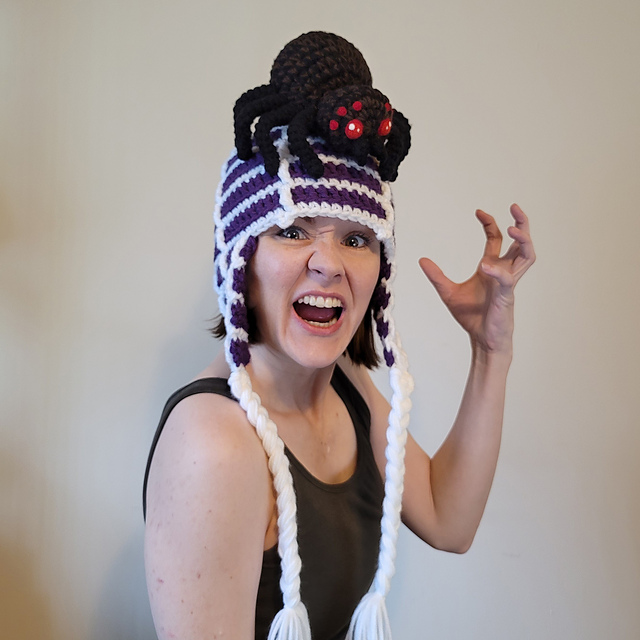 Spider Web Ear Flap Hat