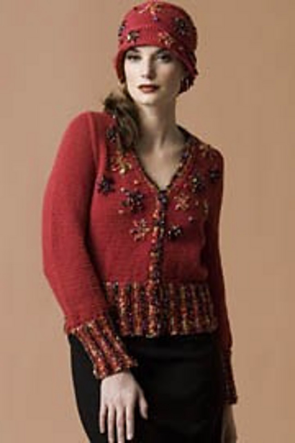 V-Neck Cardigan and Cloche