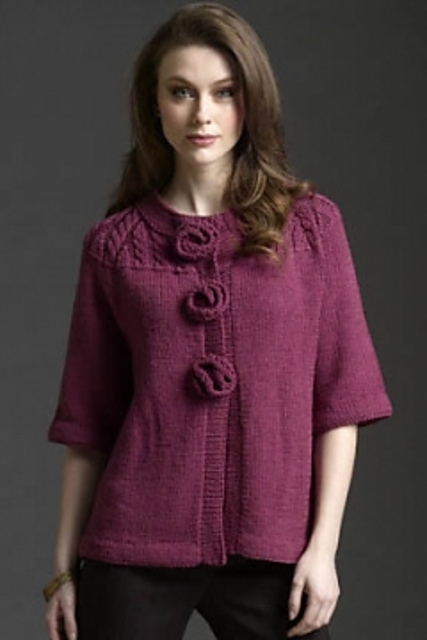 Jacket with Cabled Yoke 