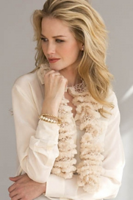 Ruffled 1-ball Scarf in Polar