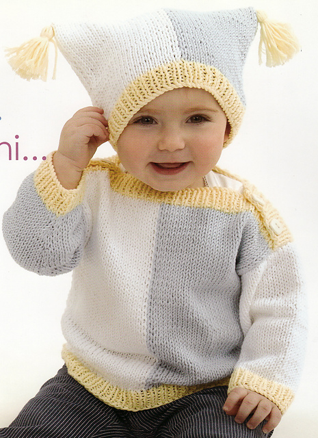 Color Block Sweater & Hat