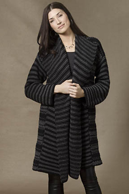 Knit & Crochet Striped Coat
