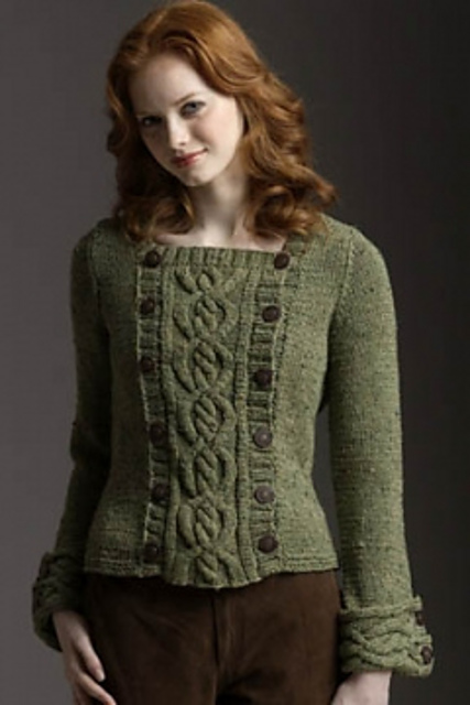 Cabled Double-Button Jacket