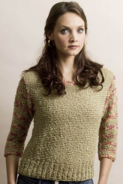 Pullover with Striped sleeves
