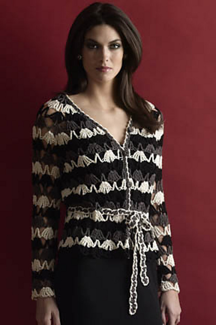 Striped Jacket with Belt