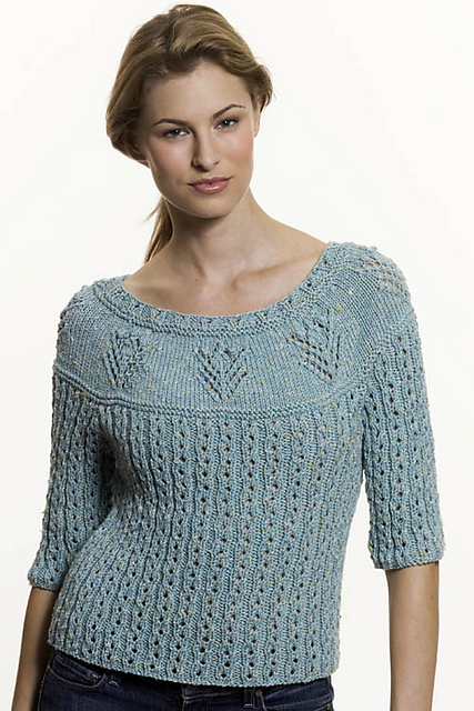 Flower and Rib Pullover