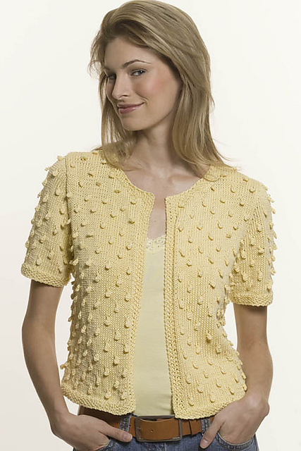 Textured Short-Sleeve Cardigan