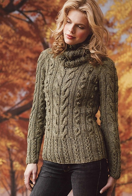 Cabled Tunic w/Detachable Cowl