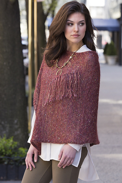 Gracie Square Fringed Poncho