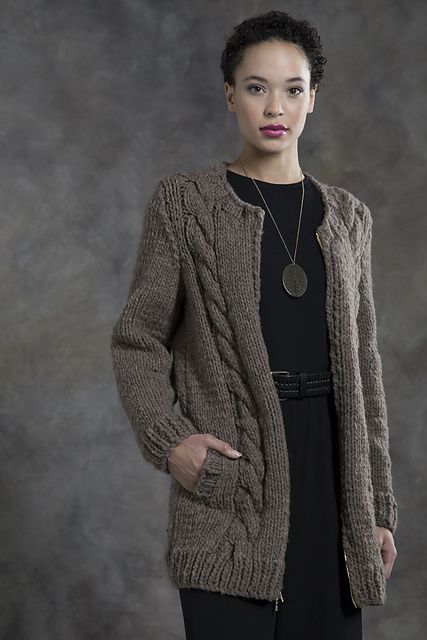 Hickory Zipped Cabled Coat