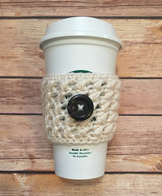 Faux Cable Coffee Cozy