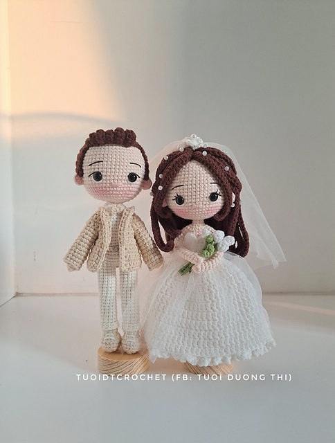 crochet doll wedding dress Society Bride Crochet Barbie Veil Train Earrings Gown Fashion Doll OOP NEW