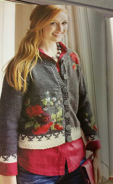 Bulgarian Roses Intarsia Cardigan