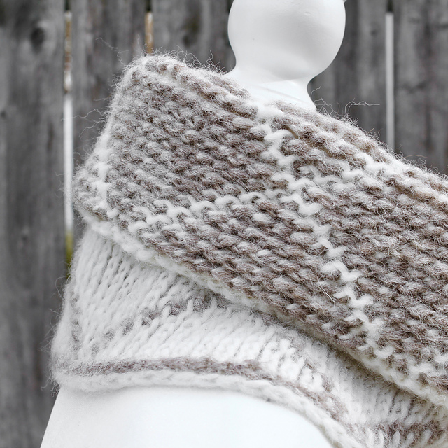 Inglenook Reversible Tunisian Cowl